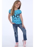 Bluza cu model albastru fete NDZ8197 - Magazin online - Boutique